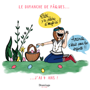 Week-end de Pâques, c'est aussi la chasse aux oeufs / illustration by Drawingsandthings