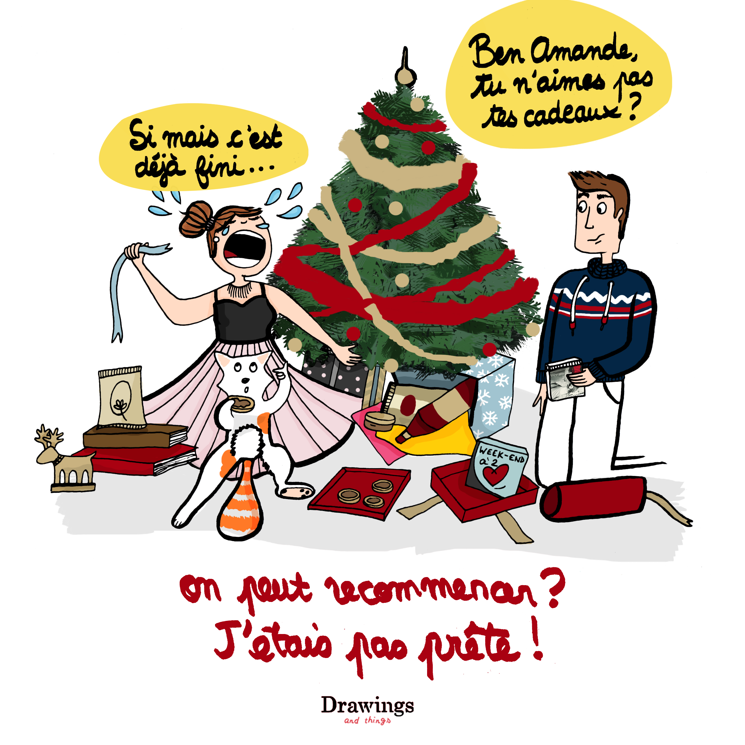 On peut recommencer Noel ? J'étais pas prête - Illustration by Drawingsandthings