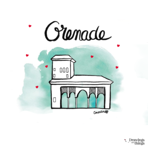 Illustration Grenade - Alhambra - Andalousie by Drawingsandthings