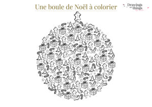 Coloriage - Boule de Noël - Printable by Drawingsandthings