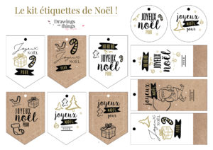 Téléchargez des étiquettes cadeaux. Un printable en téléchargement gratuit sur le blog