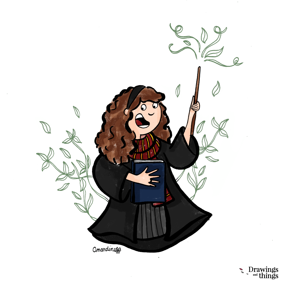 Harry-Potter-Challenge-Hermione-Ron-Illustration-by-Drawingsandthings