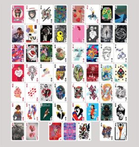 L'art à jouer - Jeu de Poker avec 55 artistes via le mouchoir - En vente via une campagne ULULE