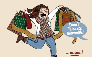 J'ai acheté de nouvelles décorations de Noël... Illustration inédite sur le blog de Drawings and things