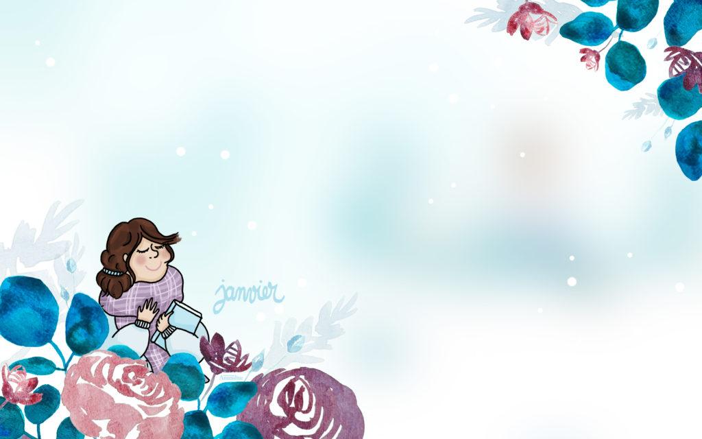 Téléchargez le nouveau fond d'écran du mois de Janvier sur le site de Drawingsandthings.
Wallpaper tout à l'aquarelle. Entre Eucalyptus et renoncules.