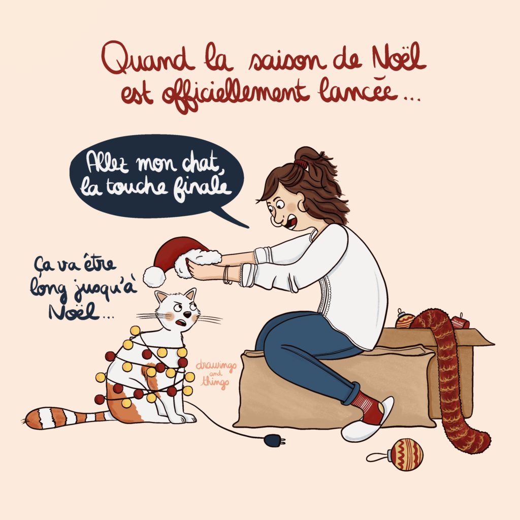 La saison de Noël est enfin lancée sur le blog De Drawings and things ! Une illustration inédite sur le thème de Noel 