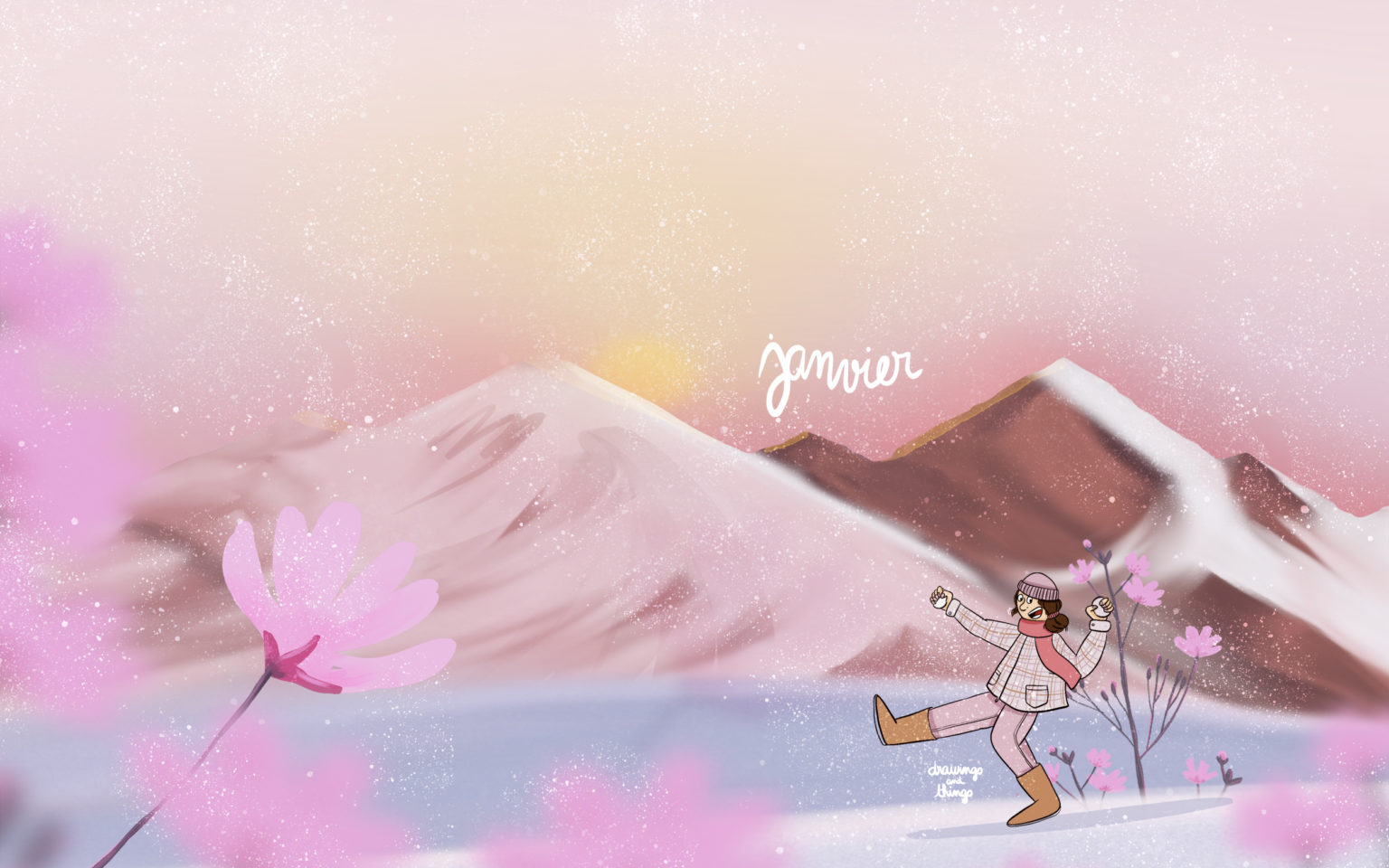 Drawingsandthingsfondecranordinateurjanvier2025gratuitDesktop