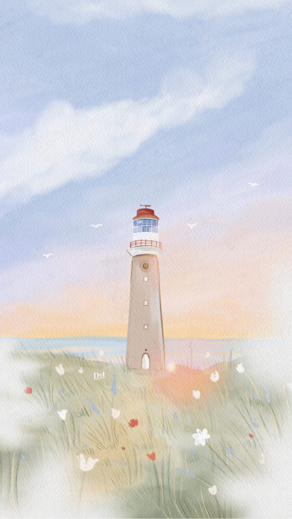 Téléphone : Phare sur fond marin Un phare posé face au vent, des embruns dans l’air et l’horizon qui s’étire… Emmenez ce petit coin d’évasion partout avec vous, comme une pause iodée dans la poche. 🌊✨