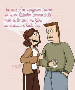 Une illustration d'un couple avant la Saint Valentin