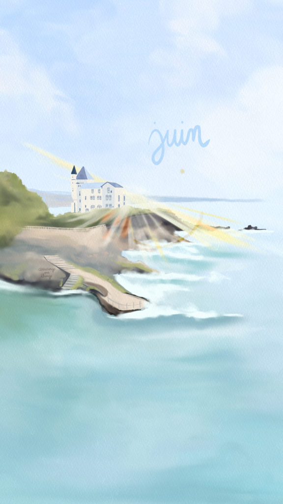 Téléchargez un fond d'écran gratuit pour votre téléphone pour le mois de juin. Chargez ce fond d'écran HD et gratuit sur le thème de la mer et de l'océan avec une forte inspiration de Biarritz